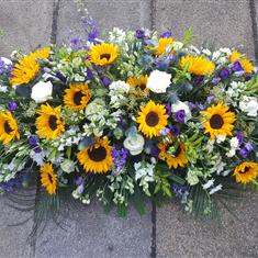  Coffin Spray with Sunflowers in garden style