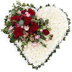 Heart with red roses